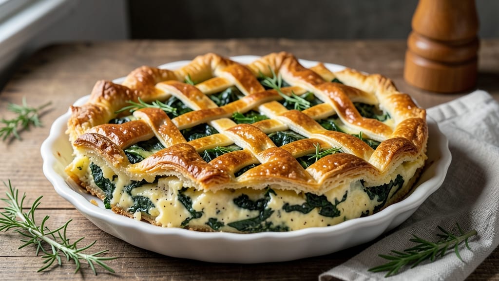 Spinach and Egg Pie Recipe: Flaky Crust Hugs Savory Filling