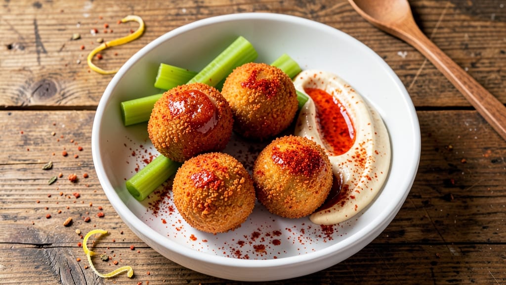 Spicy Scotch Eggs Recipe: Crispy Celery Crowns Over Spiced Yolk Heat