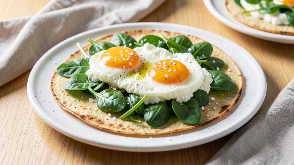 Tortilla Eggs With Cottage Cheese and Spinach Recipe: Crispy Wraps Stuffed With Creamy Protein