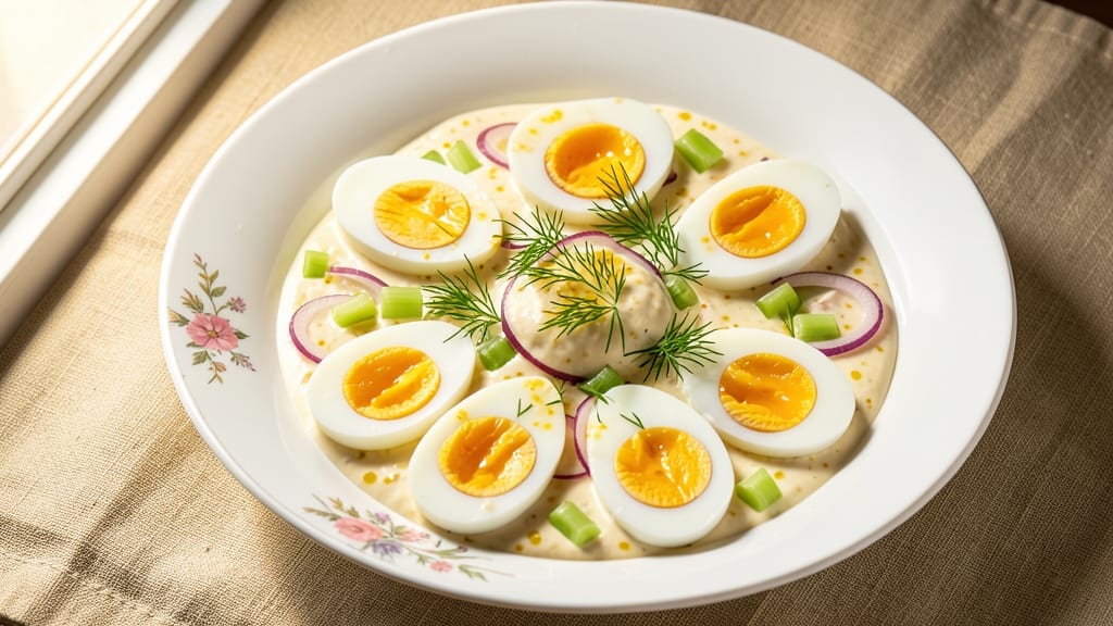 Typical Egg Salad Recipe: Crispy Celery Bites and Creamy Herb Harmony