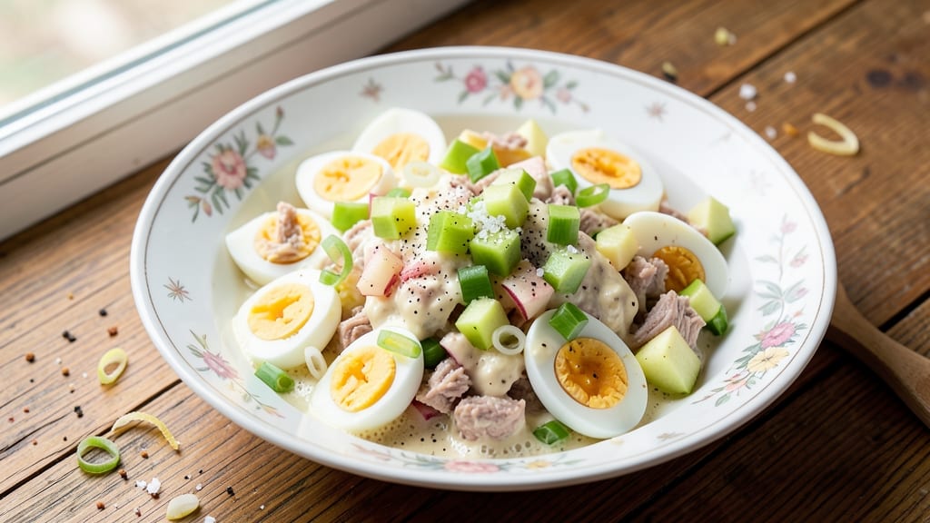 Tuna Salad Recipe With Egg And Apple: Crunchy Apple and Herbed Egg Twist