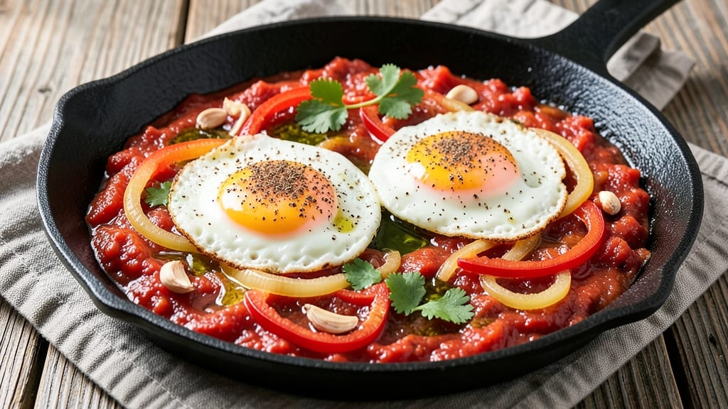 Tomato Eggs Shakshuka Recipe: Poached Eggs in Spiced Tomato Velocity