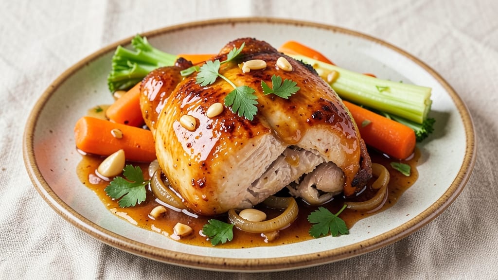 Slow Cooker Honey Garlic Chicken And Veggies Recipe: Glazed Tenderness With Crispy Celery Crowns