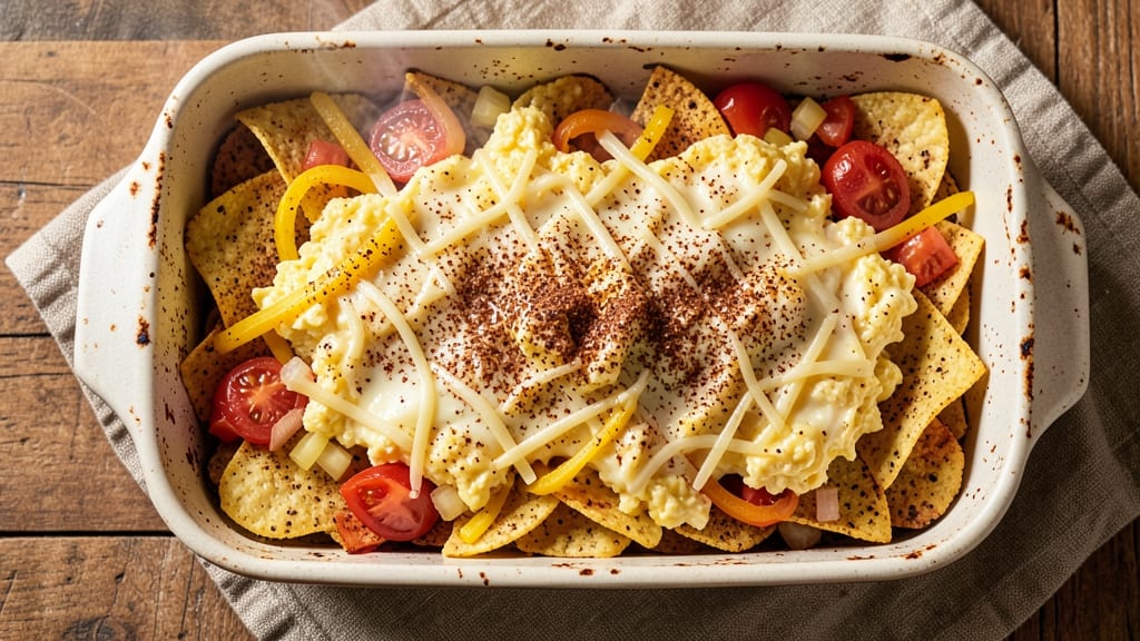 Southwest Egg Casserole Recipe: Spiced Tortilla Crunch Over Cheesy Tomato Velvety Base