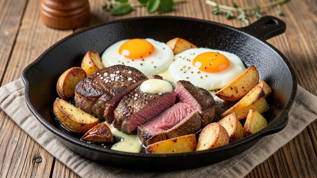 Steak and Eggs Skillet Recipe: Sizzling Protein-Packed Breakfast in One Pan